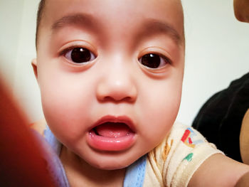 Close-up of cute portrait of baby