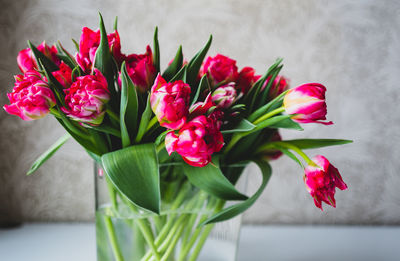 Close-up of flowers in vase on table
