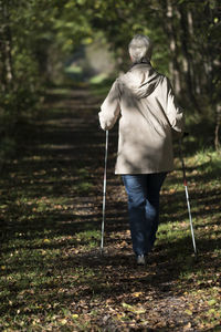 Woman nordic walking