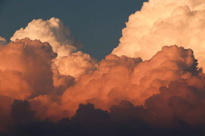 Low angle view of cloudscape against sky during sunset