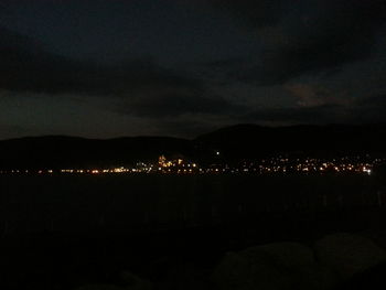 View of illuminated cityscape at night