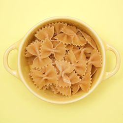 High angle view of pasta in bowl