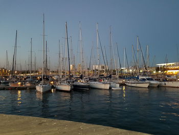 Sailboats in marina