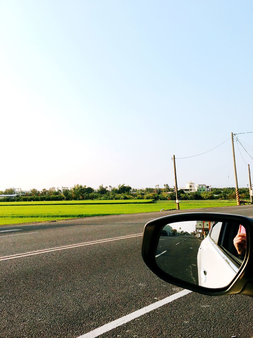 copy space, transportation, car, clear sky, driving, mode of transport, road, day, land vehicle, nature, outdoors, no people, sky