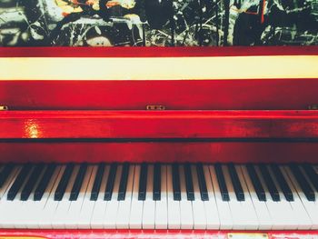 Close-up of piano keys