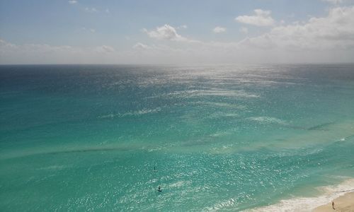 High angle view of sea against sky