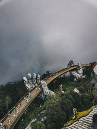 High angle view of bridge against sky