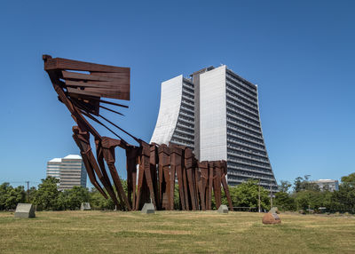 Low angle view of building against clear sky