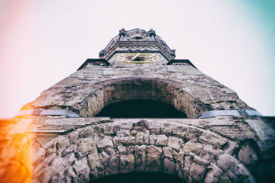 Low angle view of old building against sky