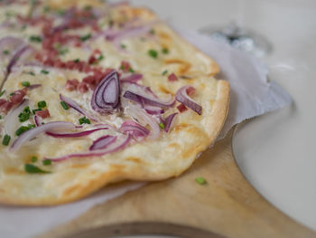 Close-up of food in plate on table