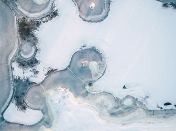 Aerial view of landscape during winter