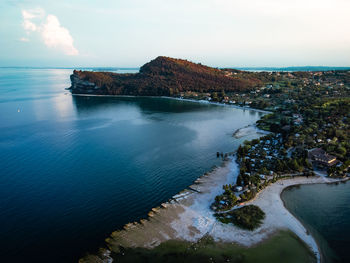 High angle view of sea against sky