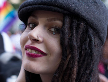 Close-up portrait of woman