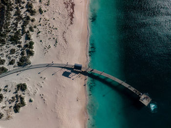 High angle view of swimming pool at beach