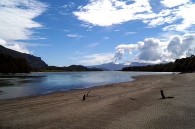 Scenic view of beach against sky