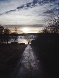 Scenic view of sea at sunset