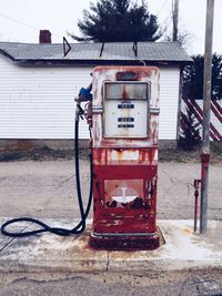 View of old gas pump