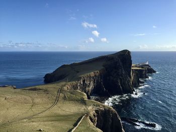 Scenic view of sea on isle of skye