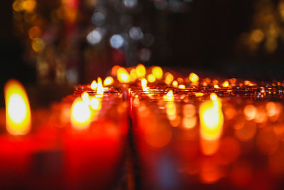 Defocused image of illuminated lights