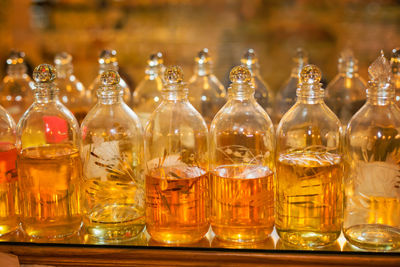 Close-up of bottles