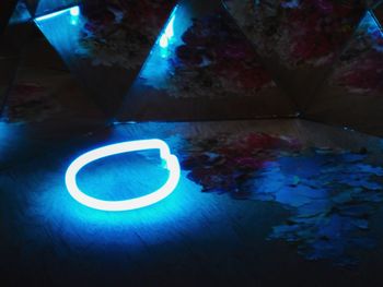 Close-up of illuminated blue lights