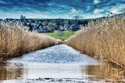 Scenic view of river against sky