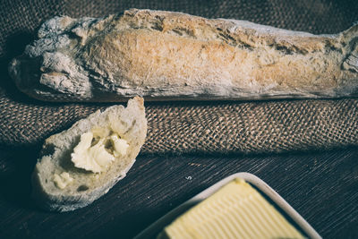 Close-up of bread on table