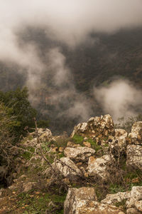 Scenic view of rocky mountains