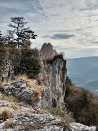 Scenic view of land against sky
