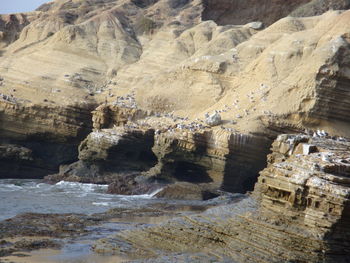 Rock formation in sea