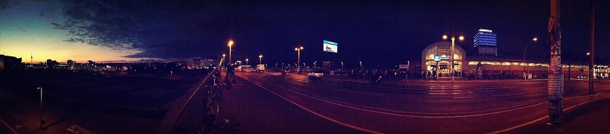 Illuminated street light at night