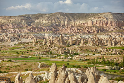 Scenic view of landscape against cloudy sky