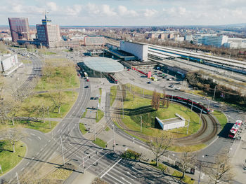 High angle view of cityscape