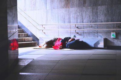 People sitting on floor