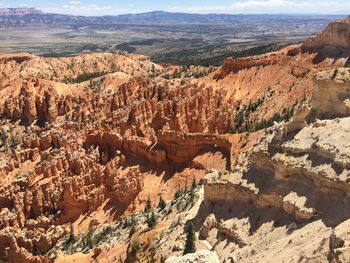 Aerial view of rock formations