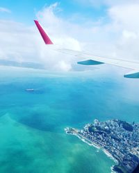 Aerial view of sea against sky