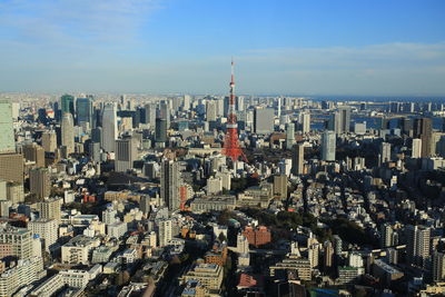 Aerial view of buildings in city