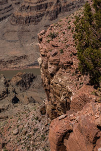 Aerial view of rock formations