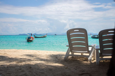 Scenic view of beach against sky