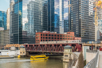 View of bridge and buildings in city