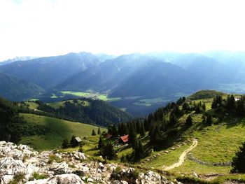 High angle view of mountain range