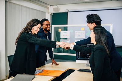 Business colleagues working at office