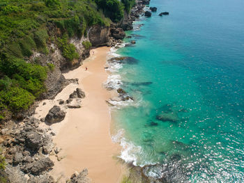 High angle view of beach