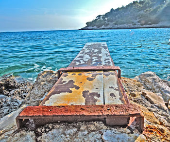 Close-up of sea against sky