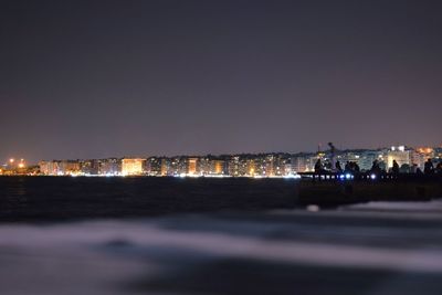 Illuminated city at night