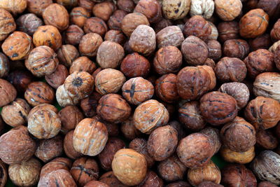 Full frame shot of walnuts