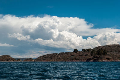 Scenic view of cloudy sky over sea