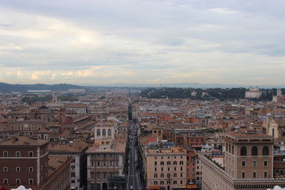 High angle shot of townscape against sky
