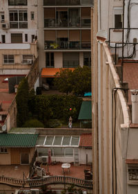 High angle view of buildings in city