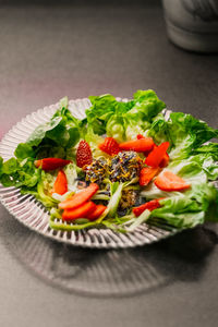 Close-up of meal served in plate
